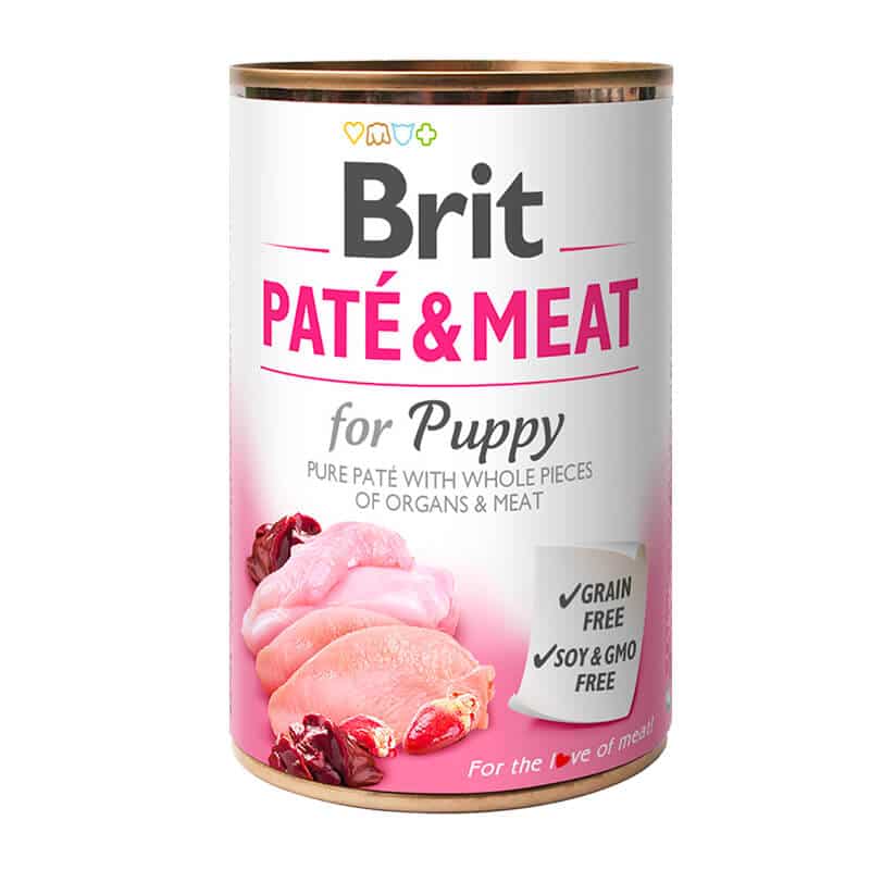 BRIT PATE Y MEAT POLLO Y PAVO PUPPY LATA 400 GR