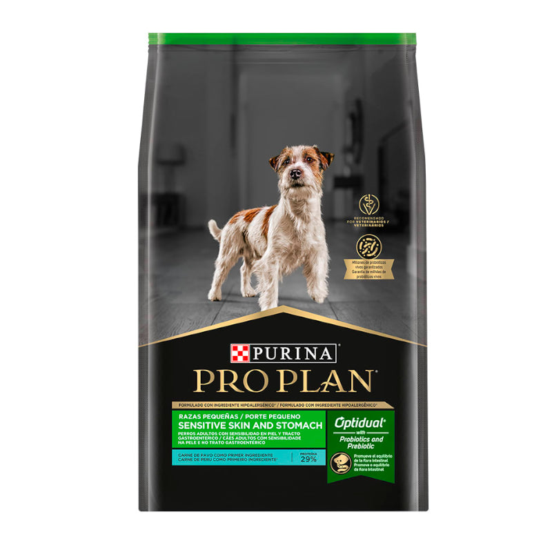 PRO PLAN ADULTO SENSITIVE SKIN AND STOMACH RAZA PEQUEÑA 3KG